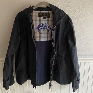 Barbour zip up with buttons coat